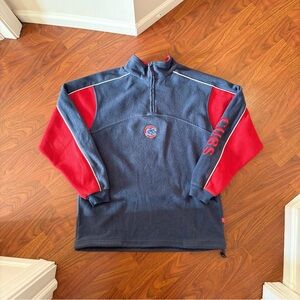 Vintage Chicago Cubs Lee Sport Quarter Zip Pullover Fleece Embroidered Size M